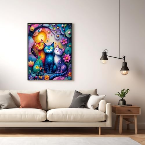 Paint by Numbers Kit for Adults, Colorful Cat Paint by Number for Adults - Image 4