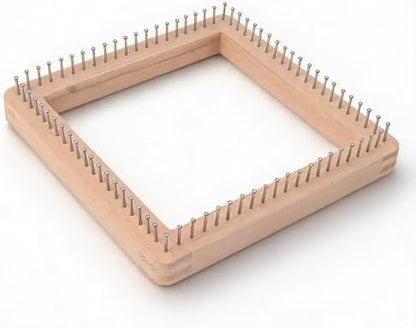 SALALIS Mini Knitting Loom, Square Knitting Tool with Hooks Wooden Crochet ard Square Knitting ard for Weaving Mat Hairband Blanket Sock Making Cushions (Large) by SALALIS