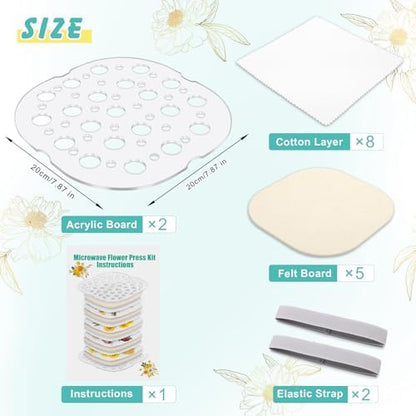 Coldairsoap Microwave Flower Press Kit for Adults 4 Layers 8" x 8" - Image 2