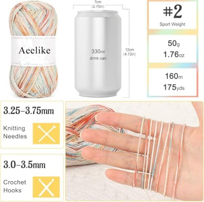 Aeelike Crochet Kit for Adults,Women Crochet Top Beach,Gradient Cotton Yarn - Image 3