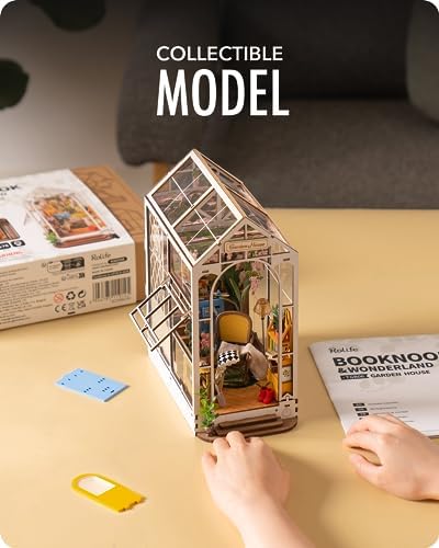 Rolife DIY Book Nook Kit Garden House, DIY Miniature Booknook Kit 3D Creative Decorative Bookend Bookshelf Insert 3D Puzzle for Adults, Halloween/Christmas Decorations/Gifts for Adults (Garden House) - Image 4