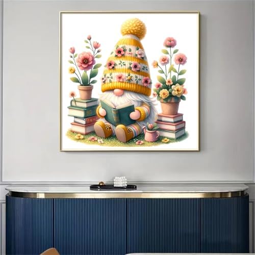 Gnome Stamped Cross Stitch Kits for Adults Beginner, Flowers Counted Cross Stitch Kits Printed Stitching Cute Patterns Dimensions Needlepoint Art Crafts Embroidery Kits for Adults - Image 3
