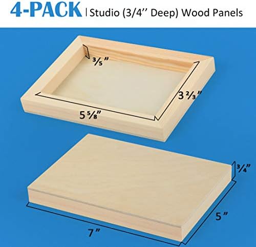 Falling in Art 4 Pack 5x7’’ Unfinished Birch Wood Panels Kit for Painting - Image 4