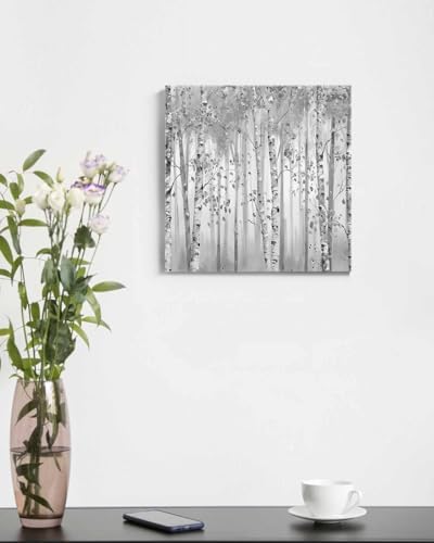 Paint by Number for Adults Beginner Minimalism Grey Forest Painting Art Style DIY Digital Oil Painting by Numbers Picture Drawing On Canvas Framed 20"x20" - Image 4
