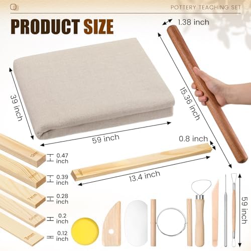 Baderke 20 Pcs Pottery Teaching Set for Ceramic Clay Making - Image 3