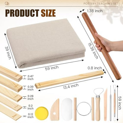 Baderke 20 Pcs Pottery Teaching Set for Ceramic Clay Making - Image 3