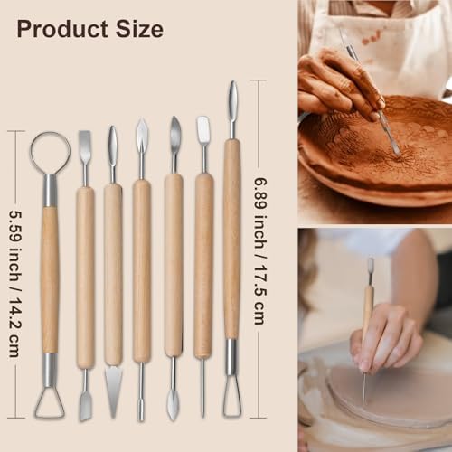 Amrules 38 Pcs Polymer Clay Sculpting Tools Kit for Adults, Light Yellow - Image 2
