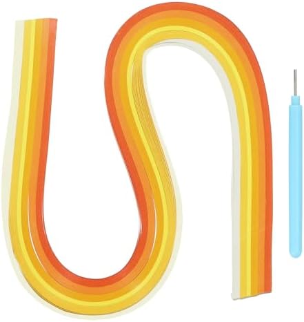 MECCANIXITY Paper Quilling Kit, 21.3 Inch 3mm Paper Quilling Strips with Blue Pen for Beginners DIY Hand Crafts Teaching Tools Flower Decoration(Yellow, Pack of 120) by MECCANIXITY