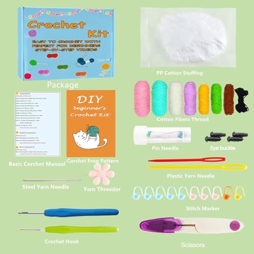 2PCS DIY Flower Crochet Kit for Beginners Animal Potted Plants Starter Knitting Kit Complete Learn to Crochet Pot for Adults Art Craft Supplies Gift with Step-by-Step Video Tutorials & Written Pattern - Image 3