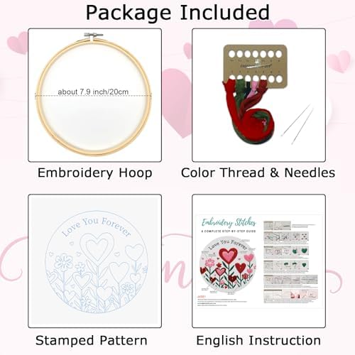 Nuberlic Valentine Embroidery Kit for Beginners Adults - Image 5