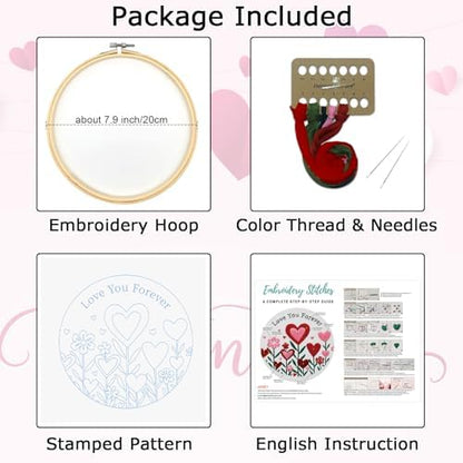 Nuberlic Valentine Embroidery Kit for Beginners Adults - Image 5