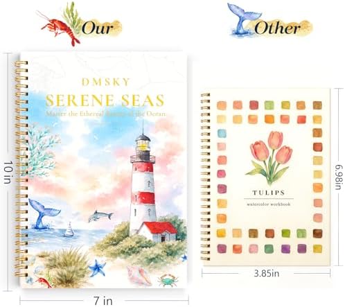 Watercolor Workbook for Beginners,18 Serene Seas Sceneries Water Coloring Book,Relaxing & Easy to Paint Water Coloring Book with 24 Colors-Perfect for Gifting to Creativity & Joy for Adults - Image 6