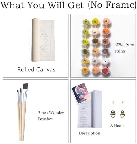 ZRIZQ Paint by Numbers Kit for Adults Beginner,Flowers Moon,16x20 - Image 4