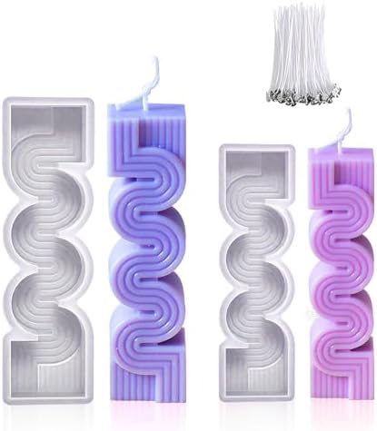 MGLIFEUL 2Pcs Spiral Unique Silicone Wax Candle Mold for Candle Making Molds Silicone Mold Novelty Shapes Moldes De Silicona para Velas Artesanales De Silicona by MGLIFEUL
