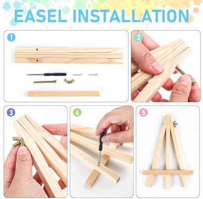 4 Pack Framed Paint by Numbers Kit for Adults with Wooden Easel, 8x12 Inch - Image 7