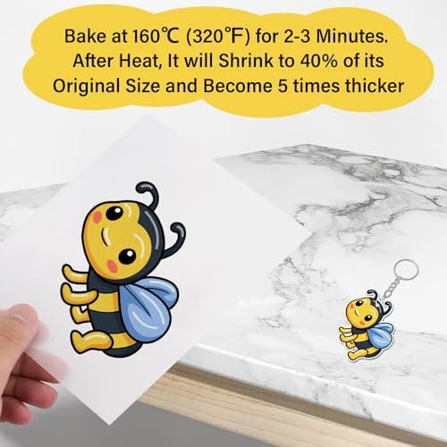161 Pcs Shrink Paper Keychain Kit,30 Shrink Plastic Sheets for Kids - Image 4