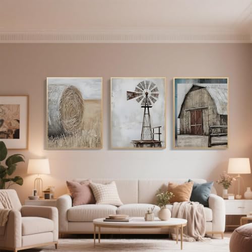 3 Pack Rustic Windmill Barn Paint by Numbers Kit for Adults Beginner - Image 3