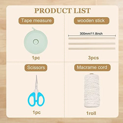 INFUNLY 3 Set DIY Macrame Kit for Adults Macrame Wall Hanging Boho Home Decor Boho Woven Macrame Hanging Kit for Nursery Bedroom Apartment Dorm Room Decoration - Image 2