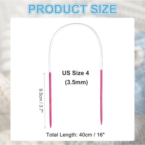 HARFINGTON Size US 4 (3.5mm) Plastic Circular Knitting Needles 16 Inch(40cm) Round Knitting Needle for Handmade Projects DIY Weave - Image 2