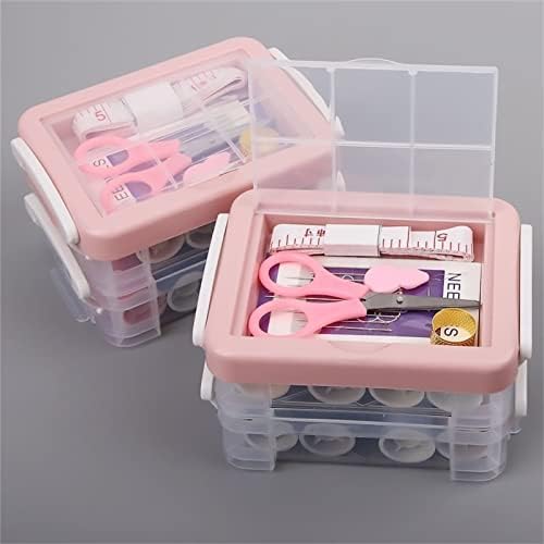 Agatige 30PCS Sewing Kit for Adults & Beginners, Three Layer Sewing Box Set Dual Purpose Handle Practice Kit with Case for Household (Pink) - Image 7