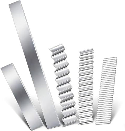 Polymer Clay Cutters - Premium Stainless Steel Clay Cutting Tools Set with 2 Straight Tissue Blades for Polymer Clay, 3 Curved Wave Blades, Professional Clay Slicing Tool Kit -Protect Fingers by WOLWEFA