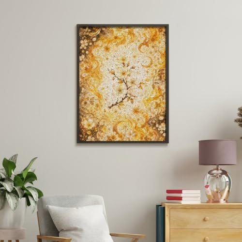 Bozfoxa Paint by Numbers Kit for Adults Beginner Golden Moon Floral - Image 4