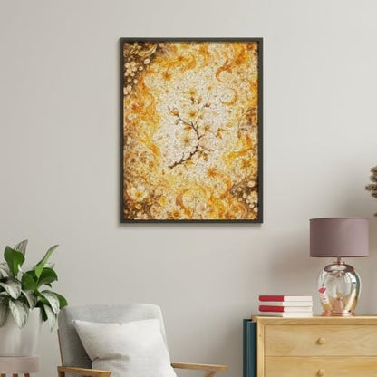 Bozfoxa Paint by Numbers Kit for Adults Beginner Golden Moon Floral - Image 4