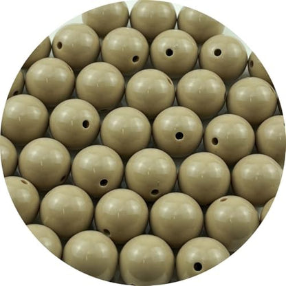 40pcs Acrylic Round Beads for Crafts 16mm Resin Candy Color Spacer Beads with Hole for Jewelry Making Sewing Crafts Decoration Necklaces Bracelets Earrings Supplies(Light Brown) by Unknown
