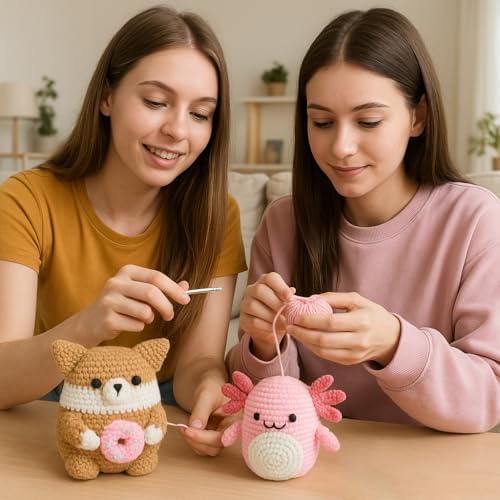 HOUSE CREATIVITY Cat Crochet Kit for Beginners – Make a Variety of Adorable Kittens, Amigurumi Crochet Starter Kit with Yarn, Eyes & Step-by-Step Video Tutorial, DIY Craft for Cat Lovers - Image 6