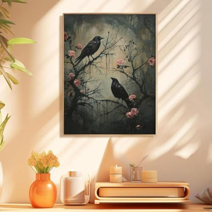 Vintage Raven Paint by Numbers Kit for Adults Framed Canvas, Frameworkless - Image 4