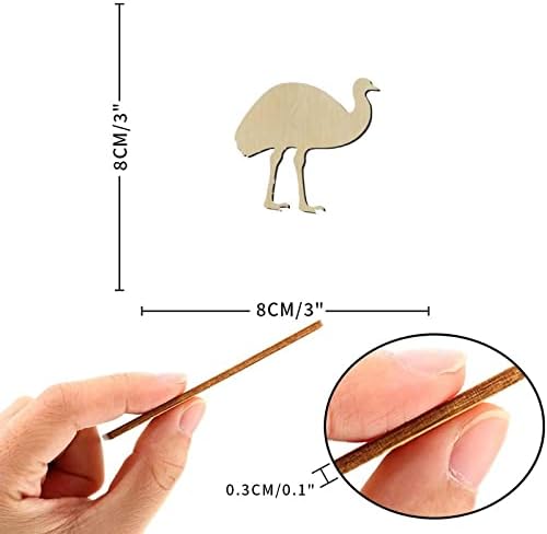 Emu Wood Craft Unfinished Wooden Cutout Art DIY Wooden Signs Inspirational Wall Plaque Vintage Wood Home Wall Decor for Home Room Office Garden Kitchen - Image 2