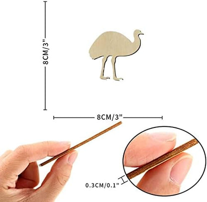 Emu Wood Craft Unfinished Wooden Cutout Art DIY Wooden Signs Inspirational Wall Plaque Vintage Wood Home Wall Decor for Home Room Office Garden Kitchen - Image 2