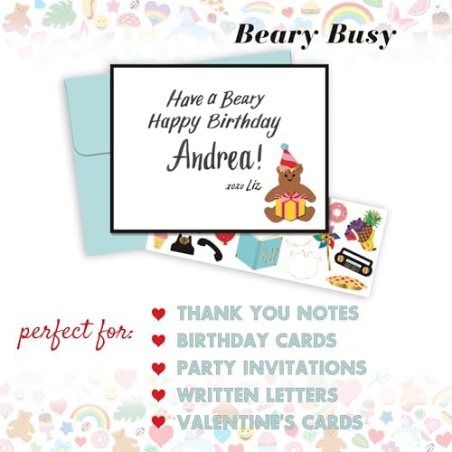 Mrs. Grossman's Design Your Own Sticker Notecards, Beary Busy - Image 5