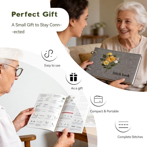 RONOSEN 2026 Upgraded DIY Embroidery Stitch Book Kit with Sewing Cloth & Complete Tools, Portable All-in-One Hand Embroidery Kit for Adults & DIY Craft Lovers - Image 6
