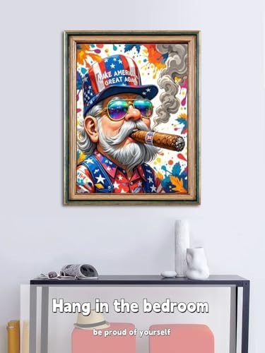 ACANDYL Gnome DIY Paint by Numbers Kit for Adults Paint by Numbers Beginner Canvas Painting by Number Make American Great Again DIY Acrylic Oil Painting on Canvas Arts Craft Decoration 16x20 Inch - Image 3