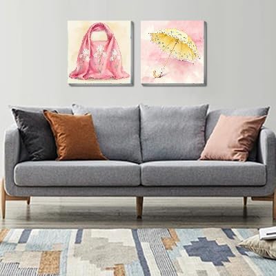 Canrichshop 4 Pack Paint by Number Beginner with Frame,Pink Adult Paint by Number Kits on Canvas, DIY Number Painting for Adults for Decor 8X 8 inch - Image 4