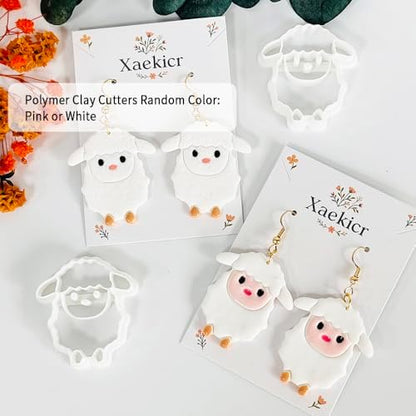 Xaekicr Cute Sheep Polymer Clay Cutters Set – Animal Clay Earring Cutters for Polymer Clay Jewelry Making – Clay Tools & Molds for DIY Crafts - Image 2