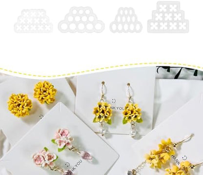 Xaekicr 4pcs Mini Flower Polymer Clay Cutters – Clay Earring Cutters for Floral Jewelry, Polymer Clay Molds for Handmade Accessories, Clay Tools for DIY Crafting by Xaekicr