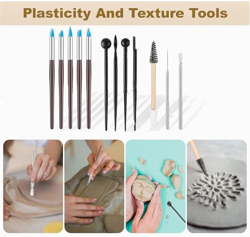 CeeVian Pottery Sculpting Tools Set 43PCS Clay Carving Tools - Image 6