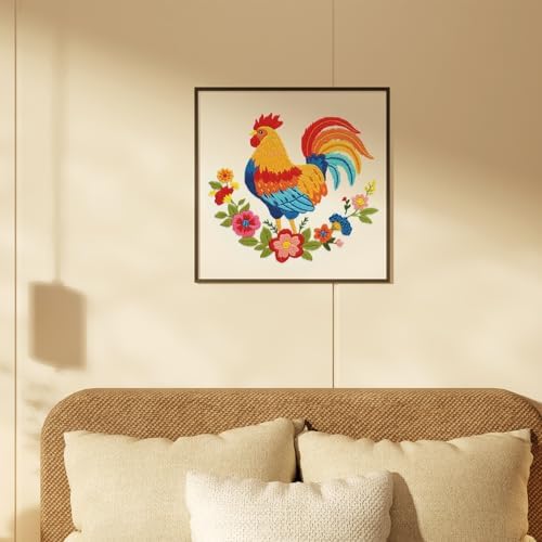 Nuberlic Embroidery Kit for Beginners, Rooster Needlepoint kit - Image 6