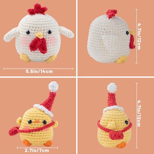 EOKPHULL Crochet Kit for Beginners, Easy DIY Crochet & Knitting Kit for Adults with Step-by-Step Video Tutorials, Yarns, Stuffing, Crochet Hook and Accessories, Crochet Craft Set - Image 4