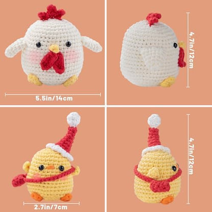 EOKPHULL Crochet Kit for Beginners, Easy DIY Crochet & Knitting Kit for Adults with Step-by-Step Video Tutorials, Yarns, Stuffing, Crochet Hook and Accessories, Crochet Craft Set - Image 4