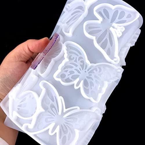 ID Tags for Butterfly Keychain Key Rings Earrings Silicone Resin Mold Varieties Butterflies Shaped Epoxy Silicone Casting Molds for Pendant Ornament, 3D DIY Making Keychain Decor Crafts - Image 5
