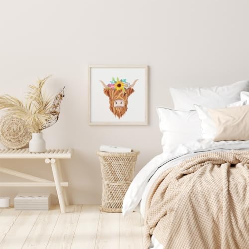 Louise Maelys 3 Pack Highland Cow Embroidery Kit for Beginners Floral Art - Image 5