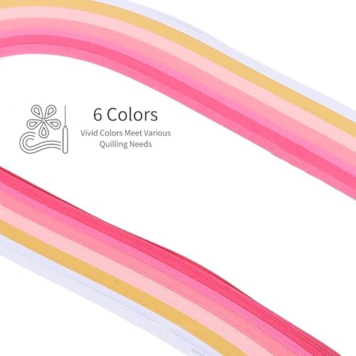 MECCANIXITY Paper Quilling Kit, 21.3 Inch 3mm Paper Quilling Strips with Blue Pen for Beginners DIY Hand Crafts Teaching Tools Flower Decoration(Pink, Pack of 120) - Image 3