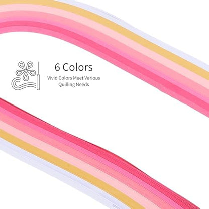 MECCANIXITY Paper Quilling Kit, 21.3 Inch 3mm Paper Quilling Strips with Blue Pen for Beginners DIY Hand Crafts Teaching Tools Flower Decoration(Pink, Pack of 120) - Image 3