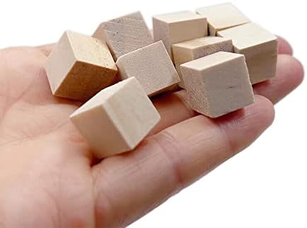 Wood Blocks for Crafting, Unfinished Wood Cubes, 1/2 Inch Natural Wooden Blocks, Pack of 180 Wood Square Blocks, Wooden Cubes for Arts and Crafts and DIY Projects - Image 2