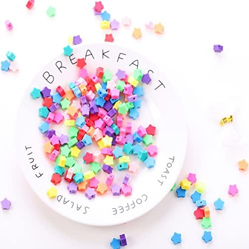 100pcs Star Polymer Clay Spacer Beads for Women Jewelry Making DIY Bracelet Necklace Hair Clip Accessories (Star) by LUBINGSHINE