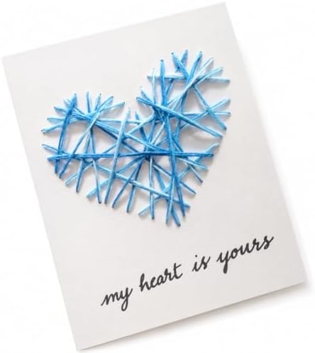 DIY Heart String Art Greeting Card Kit, Handmade Thread Art Craft Card by JISADER