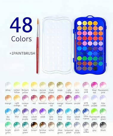 Watercolor Workbook，Water Paint Adult Set，Easy Coloring Book,Beautiful Paintings for Beginner (Fruit - Album) (Fruit - 48 Colors) - Image 2
